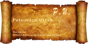 Petrovics Ulrik névjegykártya