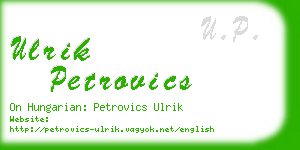 ulrik petrovics business card